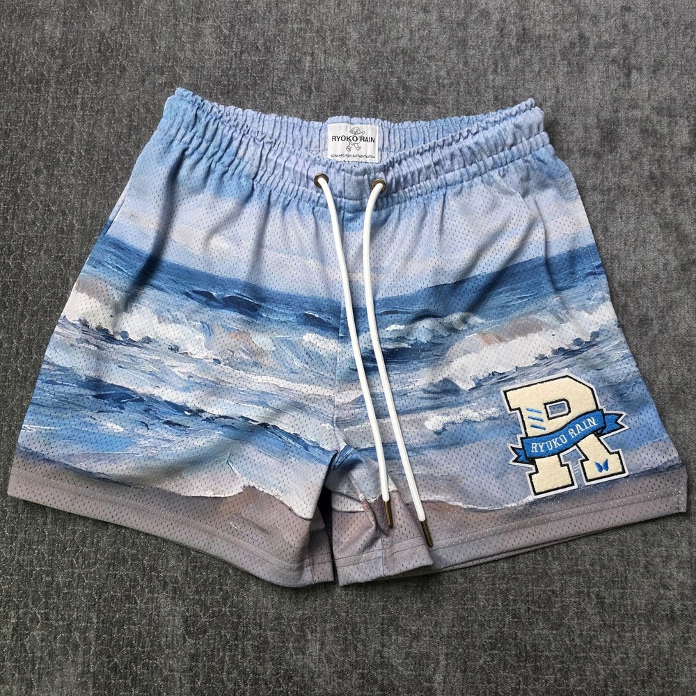 Ryoko Rain Shorts Mens Large Court Vision Beach Mesh Gym Athletic 4.5" Inseam